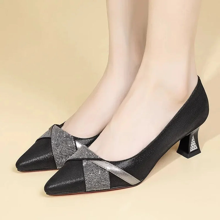 Sapatos Femininas donna Cute Sweet Navy Blue Crystal scarpe con tacco alto Lady Classic Sexy Party scarpe con tacco a spillo Zapatos B17