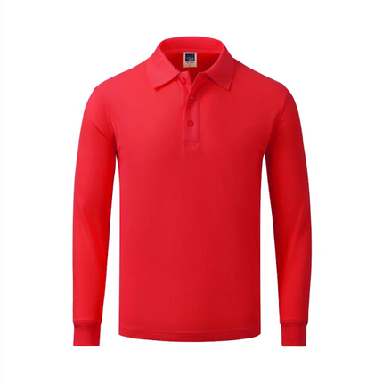 Long sleeve polo shirt in breathable cotton Personal Company Group Design Custom Logo print embroidery Casual men's and women's tops