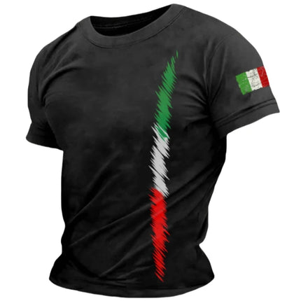 Italian Flag Simple Graphic T-shirt Fashion Summer Short Sleeve O-Neck 3D Printed T-shirts Casual Streetwear Oversized Men's T-shirt