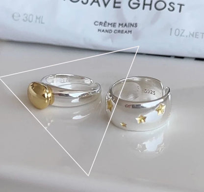 VENTFILLE Anello largo ad arco in argento sterling 925 per gioielli di design punk con geometria femminile regalo asimmetrico Dropshipping