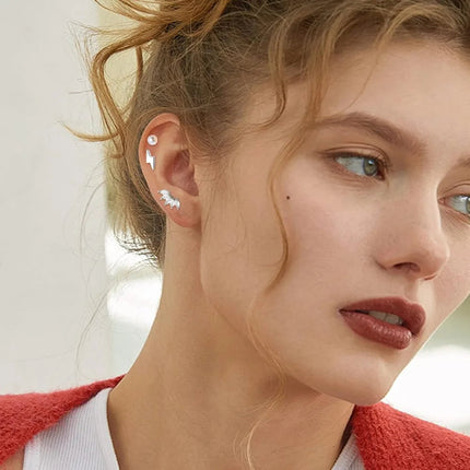 Drperfect 1pc orecchini chirurgici in acciaio inossidabile per donna uomo orecchini con retro piatto orecchini con cartilagine orecchini a cerchio con Piercing platinumshop