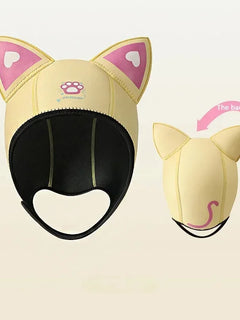 Cappuccio da sub con orecchie di gatto Cappuccio da muta in neoprene da 3 mm Cuffia da nuoto da donna carina per il surf Snorkeling Sport acquatici Cappello da sub da surf