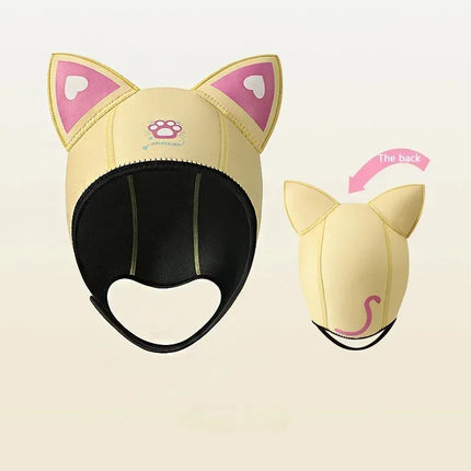 Cat Ear Diving Hood 3mm Neoprene Wetsuit Hood Cute Women's Swimming Cap for Surfing Snorkeling Water Sports Surf Diving Hat