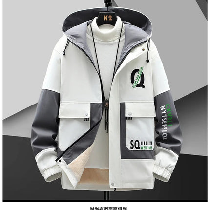 Winter Outfits Men Thick Warm Tracksuit Set Men Fashion Clothing SportswearJacket Pants 2 Piece Fleece Lined Sets