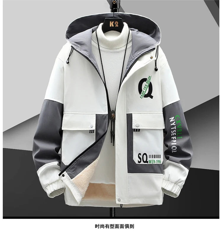 Winter Outfits Men Thick Warm Tracksuit Set Men Fashion Clothing SportswearJacket Pants 2 Piece Fleece Lined Sets
