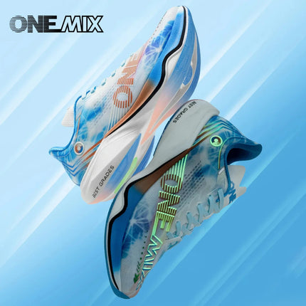 Scarpe da Corsa ONEMIX Marathon con Piastra in Carbonio, Supporto Professionale Stabile, Ammortizzazione, Ultra-leggere e Reattive per Uomo PlatiNum
