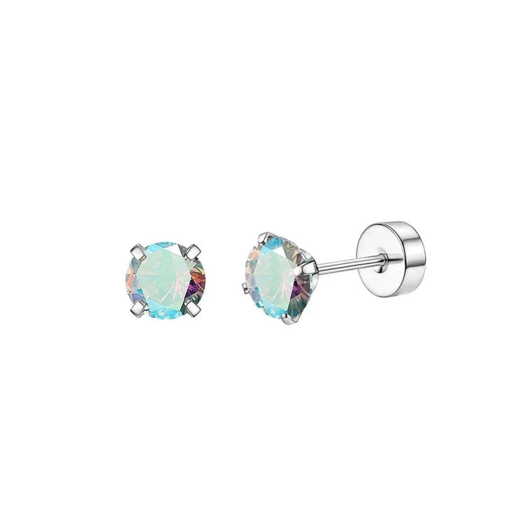 Set di 6 Paia di Orecchini per Piercing Multipli, Piccoli Orecchini a Cerchio, Orecchini a Perno con Zirconi, Opale e Perla per Donne platinumshop
