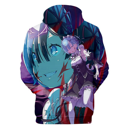 Harajuku Hip Hop Comfortable Re ZERO Rem Ram 3D print Hoodies Sweatshirts Men/Women Sweatshirt Adult/Child Casual Pullovers