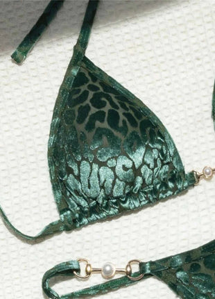 S-XL Leopard Halter Mini Micro Perizoma Bikini Donna Costumi da bagno Costume da bagno femminile Bikini a due pezzi Bagnante Costume da bagno Swim V5207 platinumshop