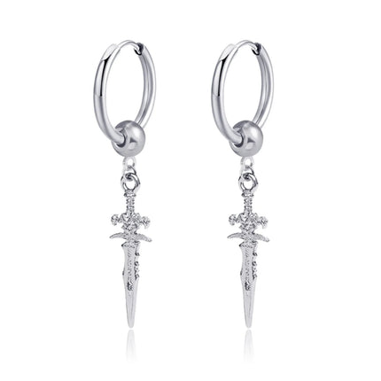 Long Hanging Crosses Leaves Pendants Hoops Woman Earrings Man Vintage Stainless steel Hip Hop Ear Piercing Jewelry Accessories PlatiNum
