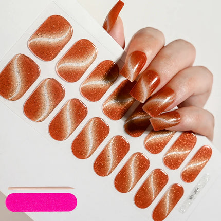 Semi Cured Wraps Fast Gel Nail Sticker Soild Nail Gel Wraps Adhesive Full Cover Gel Nail Decal UV Lamp Cured Manicure Decoration2028