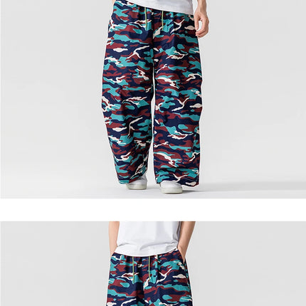 Pantaloni cargo mimetici uomo pantaloni Harem casual Harajuku larghi uomo sport all'aria aperta pantaloni a gamba larga uomo streetwear oversize High Street