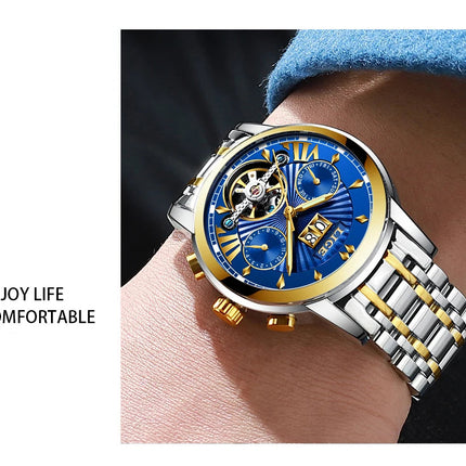 Orologi da Polso Meccanici Automatici LIGE 2026 per Uomo, Marca di Lusso, Orologio da Uomo con Tourbillon, Moda Business, Impermeabile platinumshop