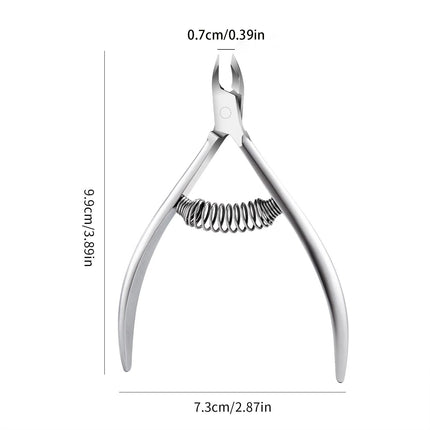 1pcs Professional Stainless Steel Cuticle Nipper, Sharp Precision Nail Trimmer, Durable Spring-Loaded Tool, Salon-Quality Manicure & Pedicure Accessory for Clean & Neat Nails