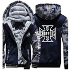 West Coast Choppers 2024 New Men's Hoodies Jacket Winter Thick Warm Fleece Zipper Hoodies Coat Casual Tracksuit Sportwear PlatiNum