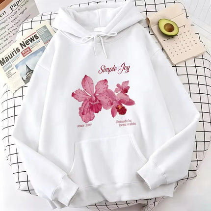 Harajuku Graphic Pullover Flower Design Hooded Sweatshirt Cute Hoody Spring Casual Hoodies Pullover Hooded Daily hoodies