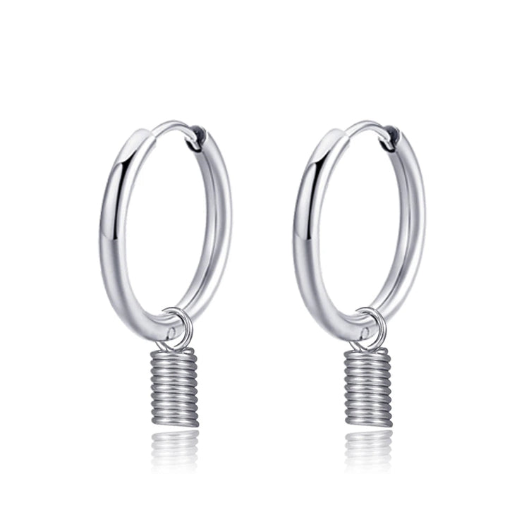 Long Hanging Crosses Leaves Pendants Hoops Woman Earrings Man Vintage Stainless steel Hip Hop Ear Piercing Jewelry Accessories PlatiNum