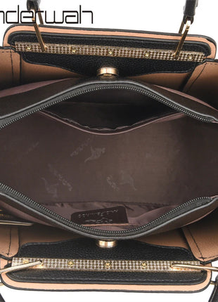 2024 Luxury Women Designer 3 Layers Shoulder Crossbody Sac Ladies Large Capacity Leather Handbags Shopper Brand Messenger Totes PlatiNum