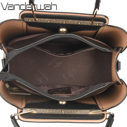 2024 Luxury Women Designer 3 Layers Shoulder Crossbody Sac Ladies Large Capacity Leather Handbags Shopper Brand Messenger Totes PlatiNum