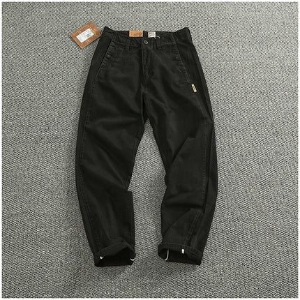 Spring And Autumn New American Retro 100% Cotton Multi-pocketed Washed Old Straight Casual Pants Loose Fashion Cargo Trousers