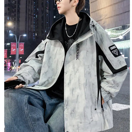 Fashion 2026 Spring Autumn Men's Casual Hooded Jackets Streetwear Windproof Coats Youth Outdoor Plus Size 4XL Hoody Top Clothing