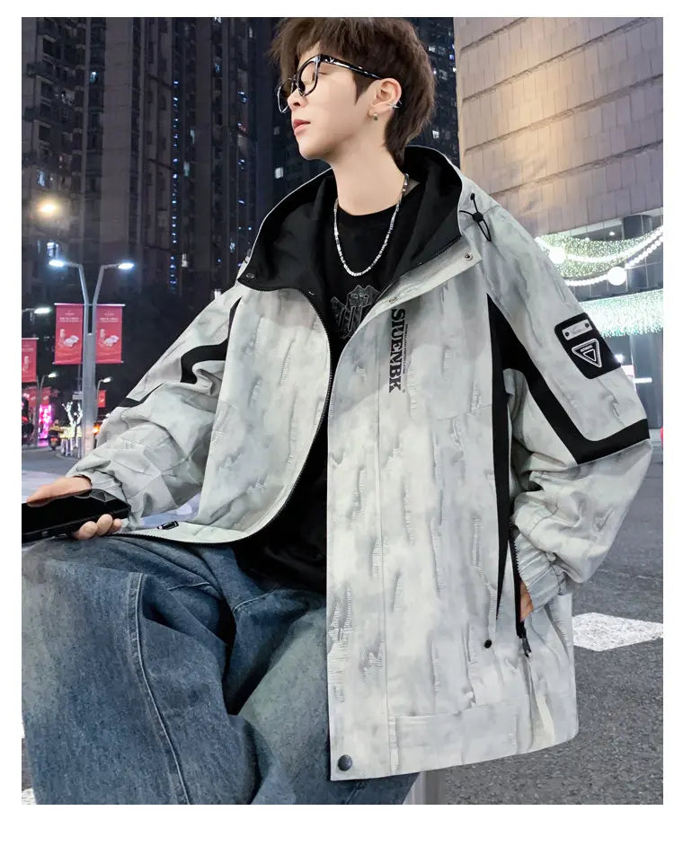 Fashion 2026 Spring Autumn Men's Casual Hooded Jackets Streetwear Windproof Coats Youth Outdoor Plus Size 4XL Hoody Top Clothing