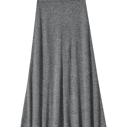 AMII Knitted Skirts For Women 2025 Autumn New Gentle A-line Long Skirt Loose Solid Color Elegant Versatile Woman Clothes12553045 PlatiNum