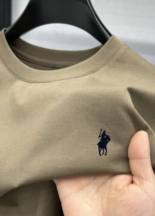 T-shirt homme col rond manches courtes 100 % pur coton, vente chaude, marque de luxe, été, broderie exquise, poney, haut respirant
