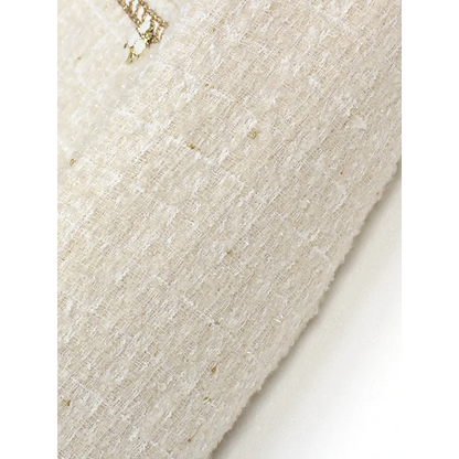 Women High Quality Long Sleeve Jacket Small Fragrance Autumn Winter Simple Fashion French Tweed Woven Office Lady Elegant Jacket