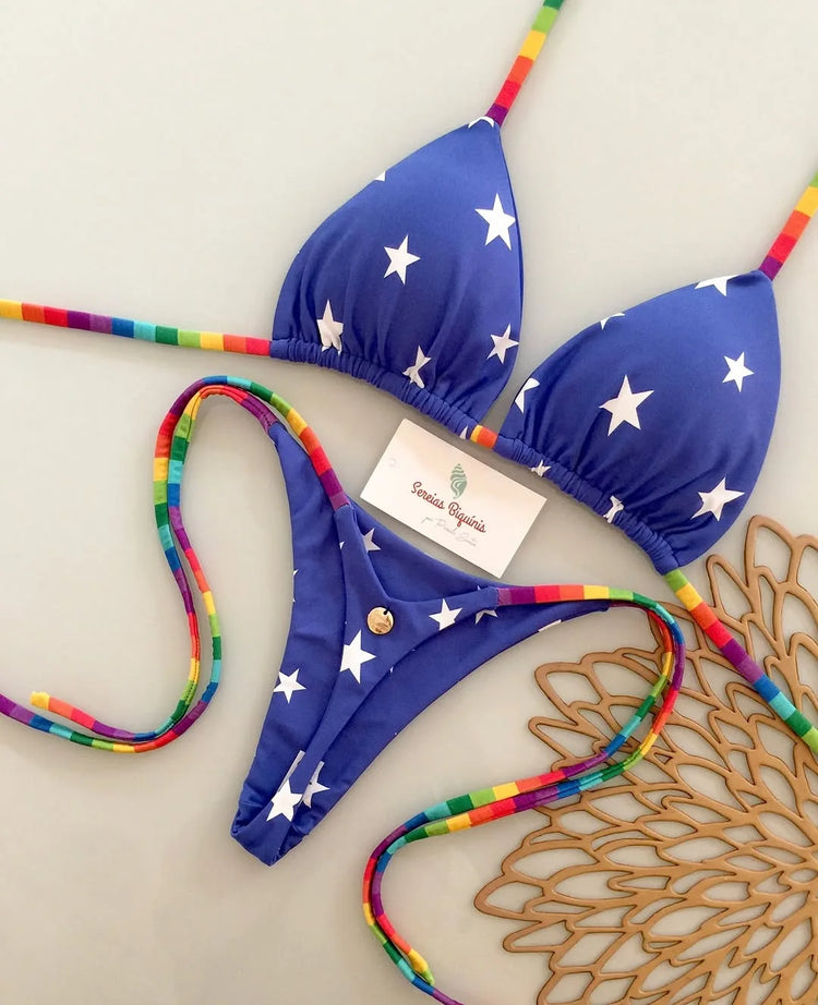 Micro Bikini Push-Up Donna 2026 - Set Bikini Brasiliano Halter con Stampa Floreale e Tinta Unita - Costumi da Bagno da Spiaggia