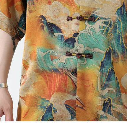 Camicie Stampate da Uomo, Stile Retrò Hawaiano, Traspiranti, Comode e Oversize con Maniche Corte