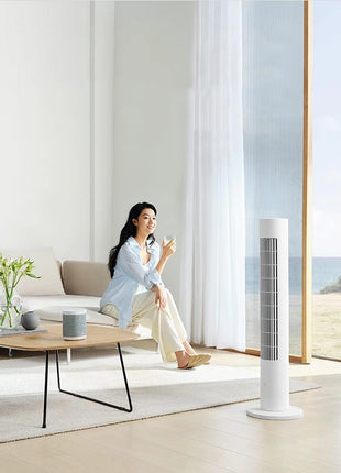 Ventilatore a Torre MIJIA Smart DC a Frequenza Variabile 2a Generazione, 150 °   Ventilatori oscillanti da terra per ambienti, 4 velocità, 3 modalità, versione CN con adattatore