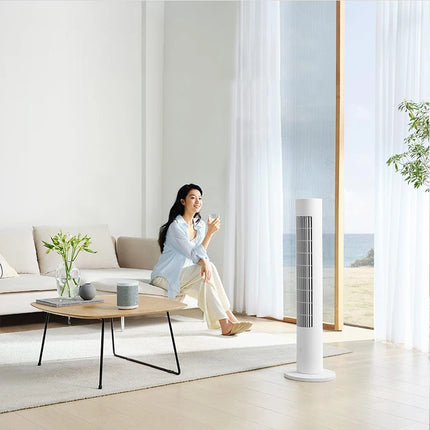 Ventilatore a Torre MIJIA Smart DC a Frequenza Variabile 2a Generazione, 150 °   Ventilatori oscillanti da terra per ambienti, 4 velocità, 3 modalità, versione CN con adattatore