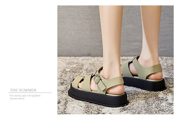 AIYUQI Sandali da Donna con Punta Chiusa, Nuovi Sandali Romani Estivi 2026, Scarpe da Donna Intrecci