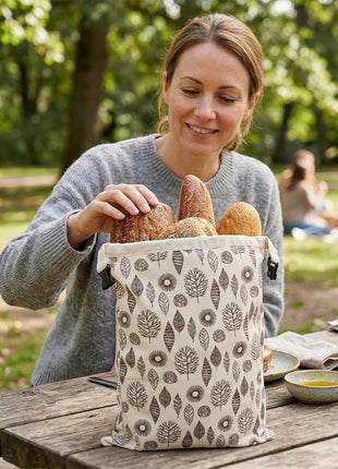 Borsa per Pane in Cotone Riutilizzabile con Chiusura a Fibbia, 2 Pezzi, 43x33cm, Tessuto Traspirante per Cucina e Viaggi