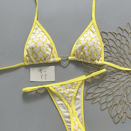 Micro Bikini 2026: Costume da Bagno Push-Up Sexy da Donna, Set Bikini Brasiliano con Stampa a Righe, Biquini Estivo da Spiaggia