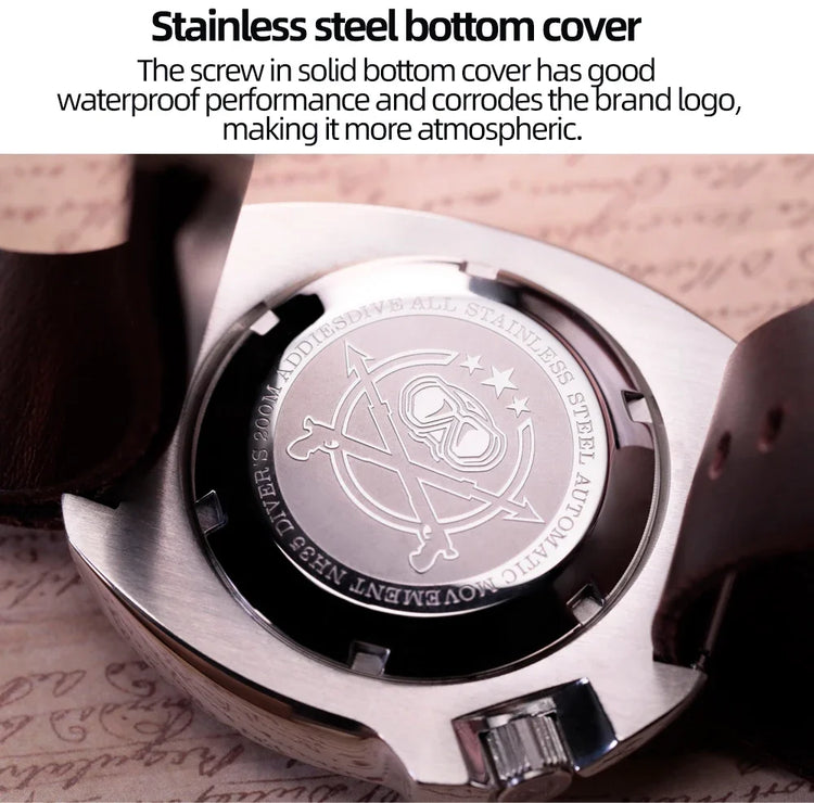 ADDIESDIVE Men's Watch Sapphire Glass Stainless Steel NH35 Automatic Mechanical Watch BGW9 Luminous 200m Waterproof Dive Watch