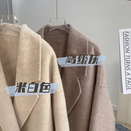 Women And Men Unisex Thicken Warm X-long Alpaca Woolen Overcoat Winter Cashmere Wool Maxi Loose Coat Oversize Cloak Outsize