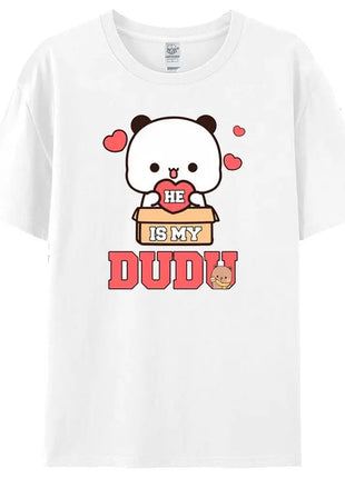 Bubu Dudu Felpa per coppia abbinata Simpatico regalo di anniversario Abbigliamento Uomo Donna Vita quotidiana Maglietta casual in cotone Coppia Orso Tee