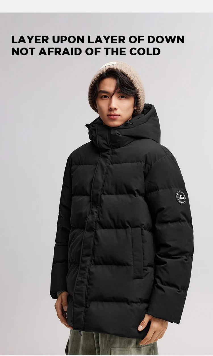 Semir Down Jacket Men 2026 Winter New Hooded Mid-Length Thick Versatile Coat