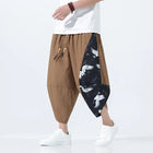 Men's Retro Japanese Style Summer Shorts Comfortable Breathable Beach Pants Men's Elastic Waist Loose Thin Casual Harem Pants