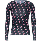 Nuova Maglietta Donna in Rete Stampata, Moda Primavera-Autunno, Casual a Maniche Lunghe, Protezione Solare, Strato Interno in Seta Ghiacciata