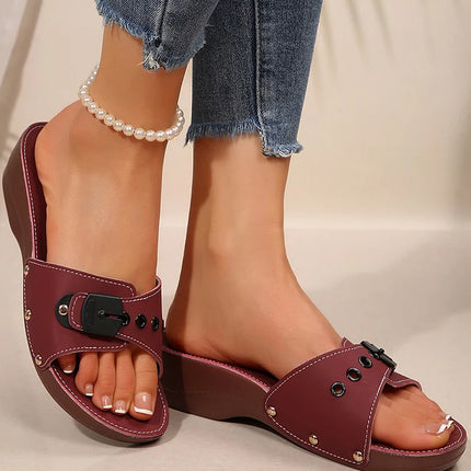 Women's Luxury Heeled Sandals for Summer, Soft Wedge Sandals, Sandalias Mujer 2026, Summer Slippers