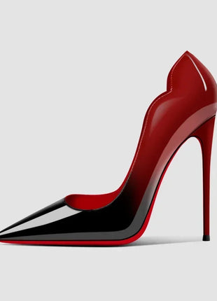2025New sfumatura fondo rosso tacchi grandi modello leopardo sexy scarpe da donna professionali a punta scarpe singole da laurea nere platinumshop