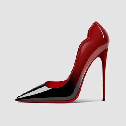 2025New sfumatura fondo rosso tacchi grandi modello leopardo sexy scarpe da donna professionali a punta scarpe singole da laurea nere