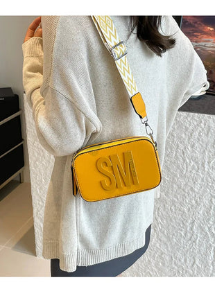 Cross-Border Style Camera Bag Fashionable Retro Women's Shoulder Slant Bag Small Square Bag Street Trend PU Material PlatiNum