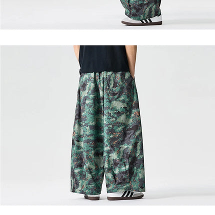 Pantaloni cargo mimetici uomo pantaloni Harem casual oversize da strada uomo pantaloni larghi Harajuku per sport all'aria aperta pantaloni a gamba larga da uomo streetwear
