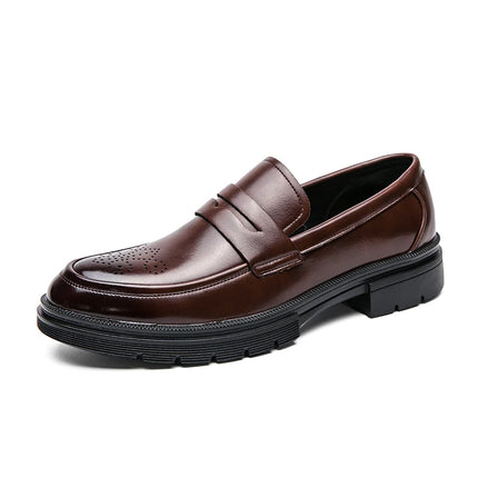 Scarpe Casual con suola spessa di lusso primaverile mocassini Penny neri da uomo scarpe eleganti da ufficio marrone per Mentênis masculino