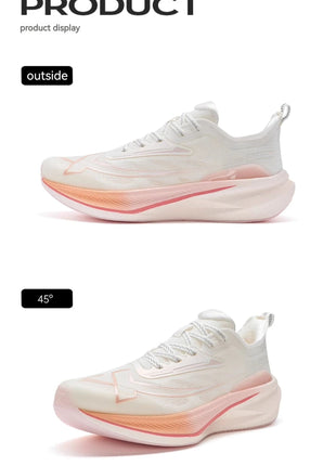Xtep 2000KM 2.0 Running Shoes Women  Summer Shock Absorption Professional TPU Sneakers 876218110044 (suggest half size down) PlatiNum