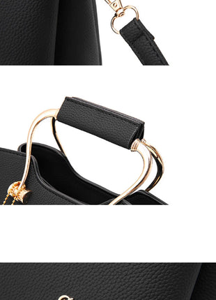 Yogodlns Luxury Pendant Handbag For Women PU Leather Tassel Shuolder Bag Designer Handle Bag Brand Shopping Mommy Shoudler Bag PlatiNum